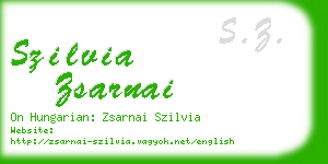 szilvia zsarnai business card